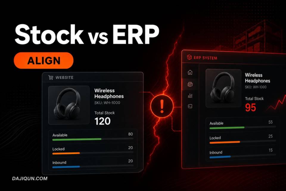 网站库存和 ERP 对不上？同步边界怎么定