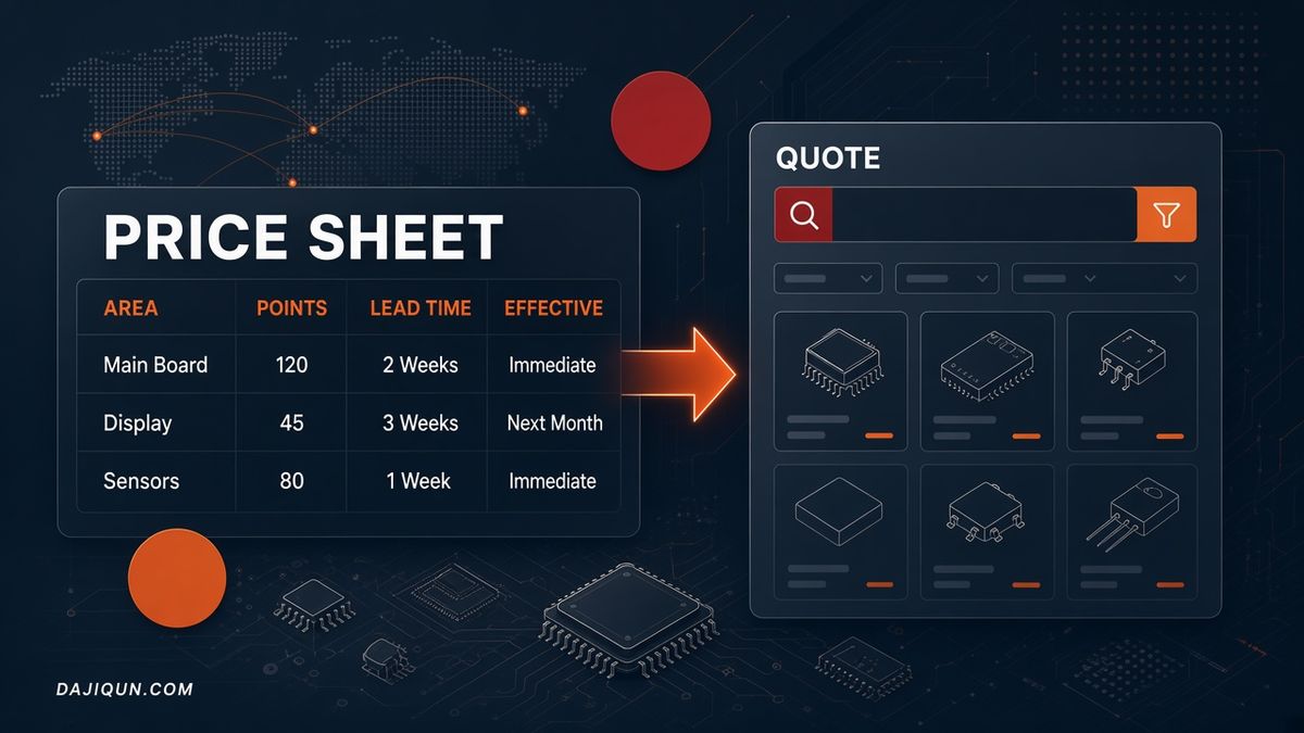 PCBA 在线计价的 Excel 价表怎么维护，才不用改前端